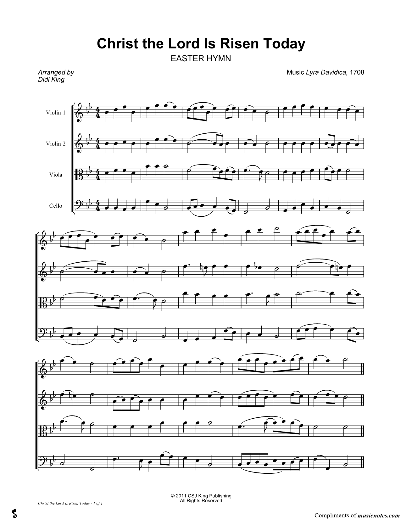 Collection: Christ the Lord Is Risen Today - String Quartet