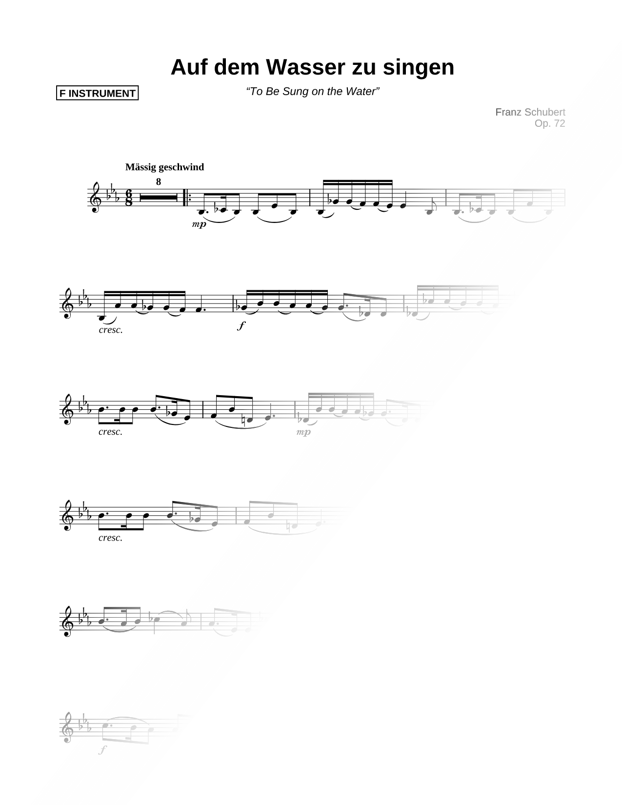 Collection: Auf dem Wasser zu singen - F Instrument & Piano