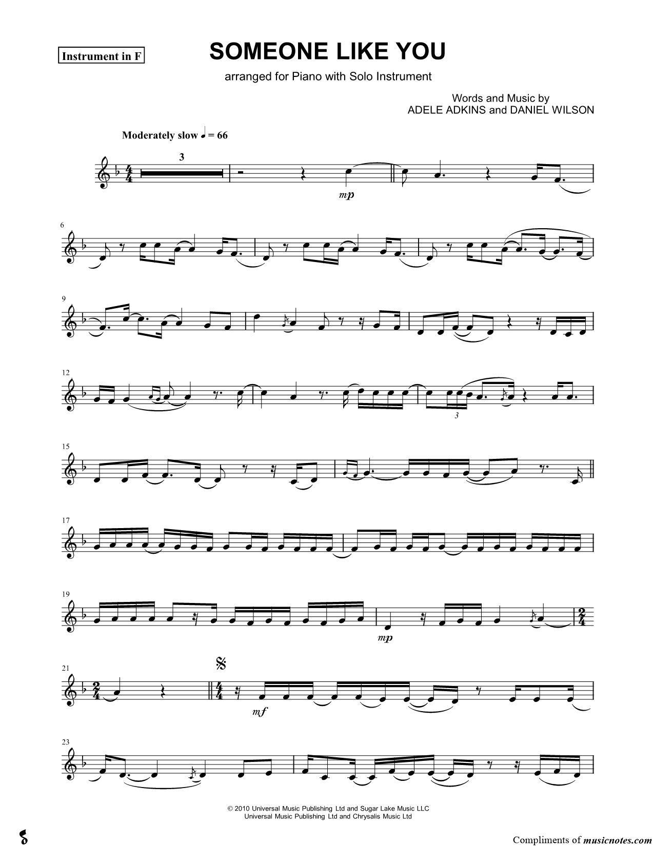 Collection: Someone Like You - F Instrument & Piano