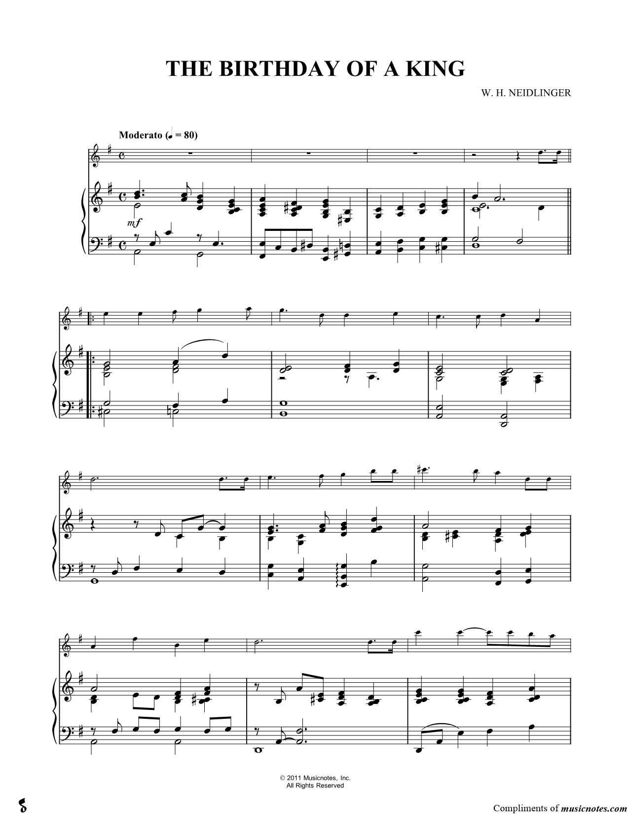 Collection: The Birthday of a King - C Instrument & Piano