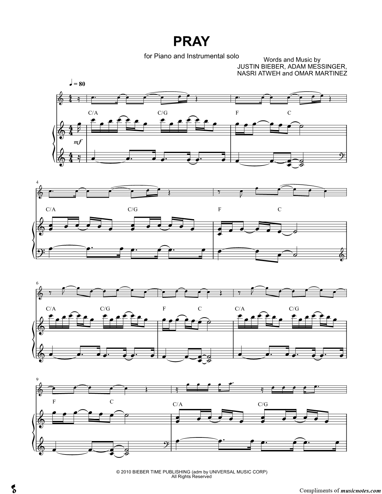 Collection: Pray - Bb Instrument & Piano