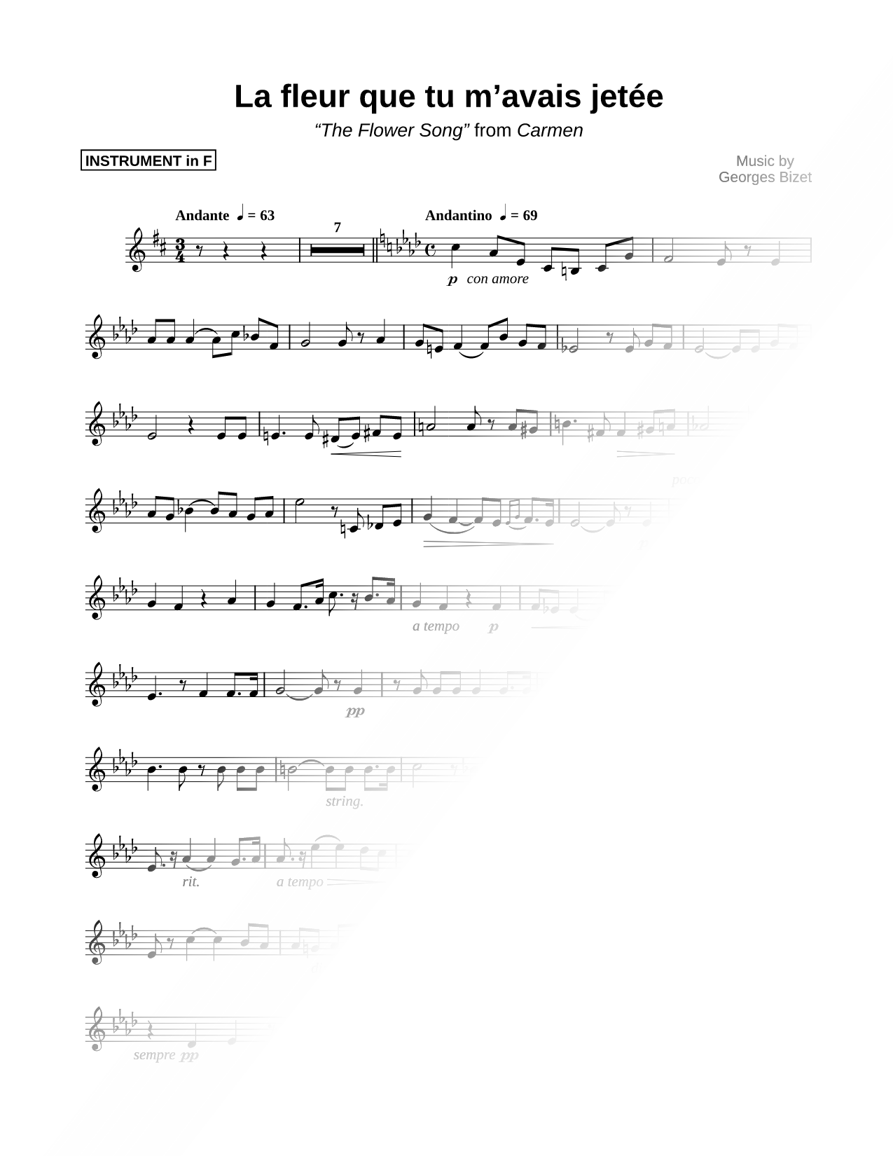 Collection: The Flower Song - F Instrument & Piano