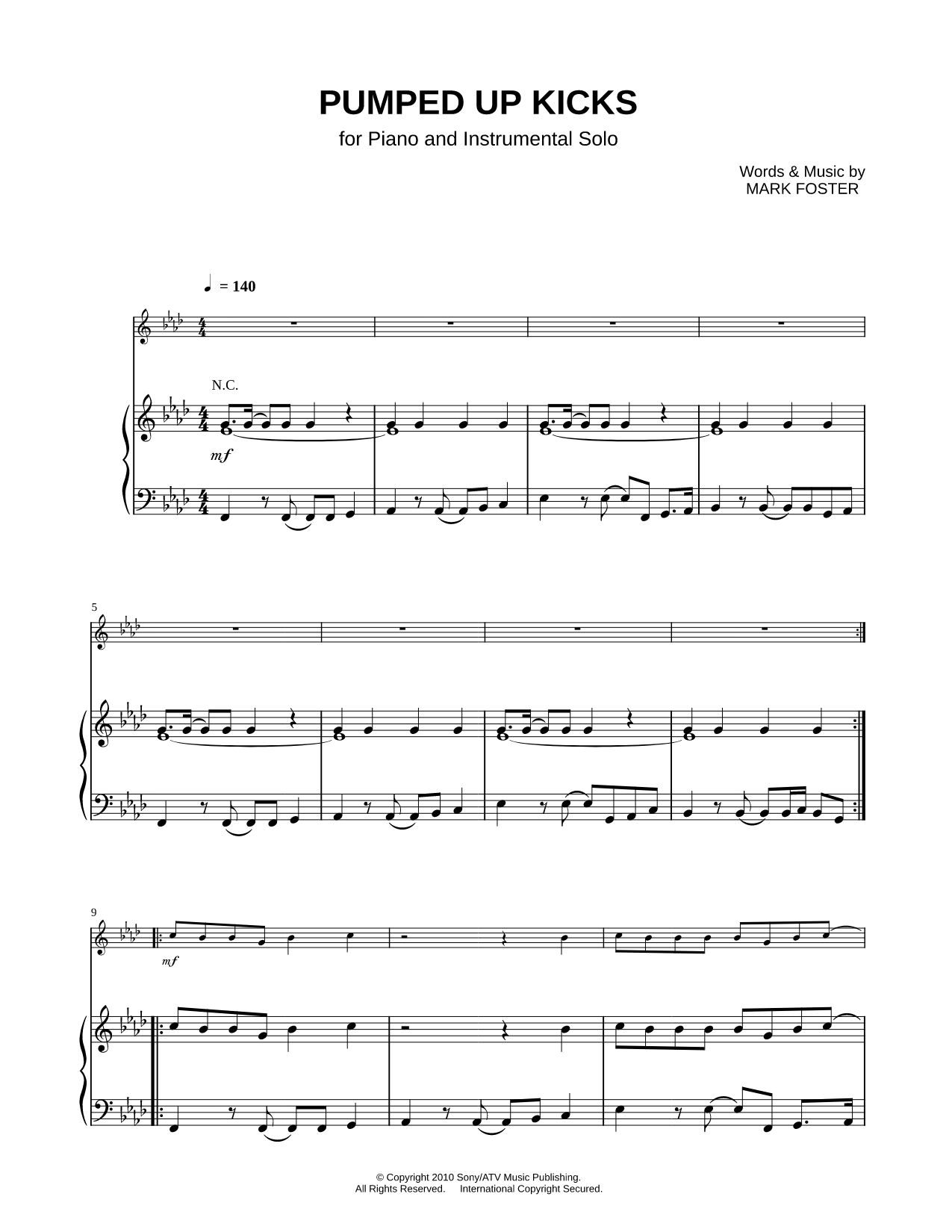 Collection: Pumped Up Kicks - C Instrument & Piano