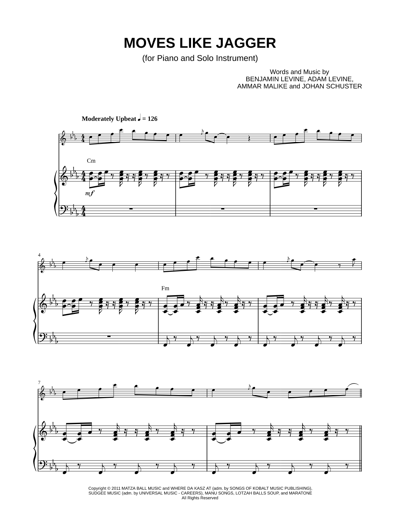Collection: Moves Like Jagger - Eb Instrument & Piano