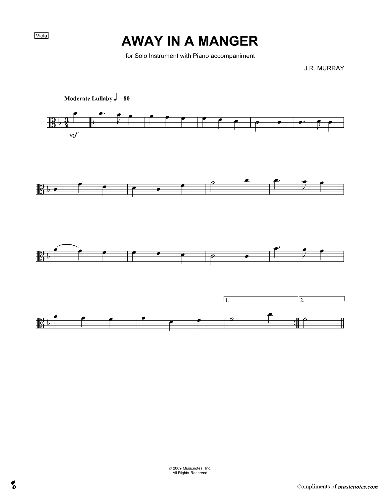 Collection: Away In a Manger - Viola & Piano