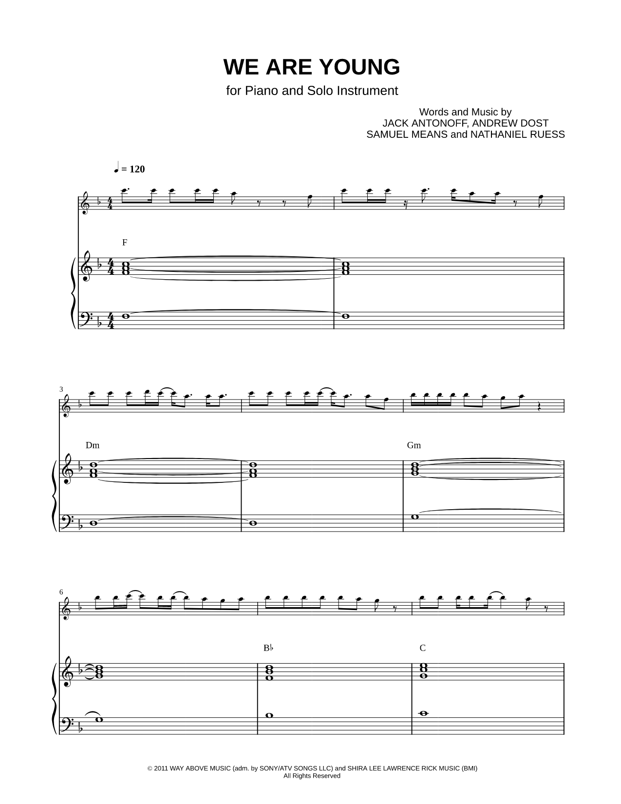 Collection: We Are Young - C Instrument & Piano