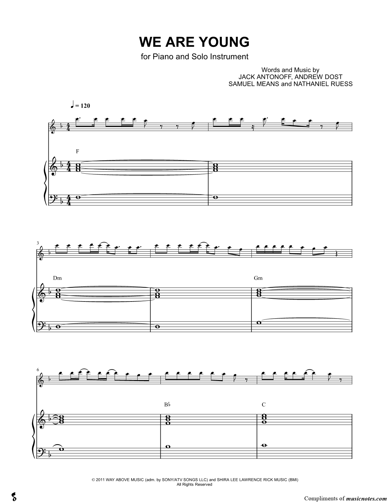 Collection: We Are Young - F Instrument & Piano