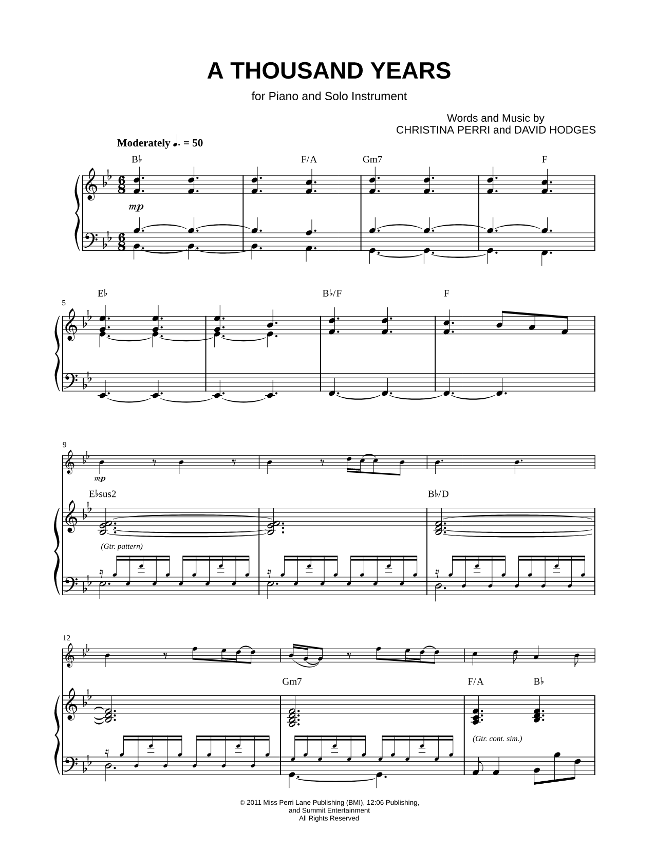 Collection: A Thousand Years - F Instrument & Piano