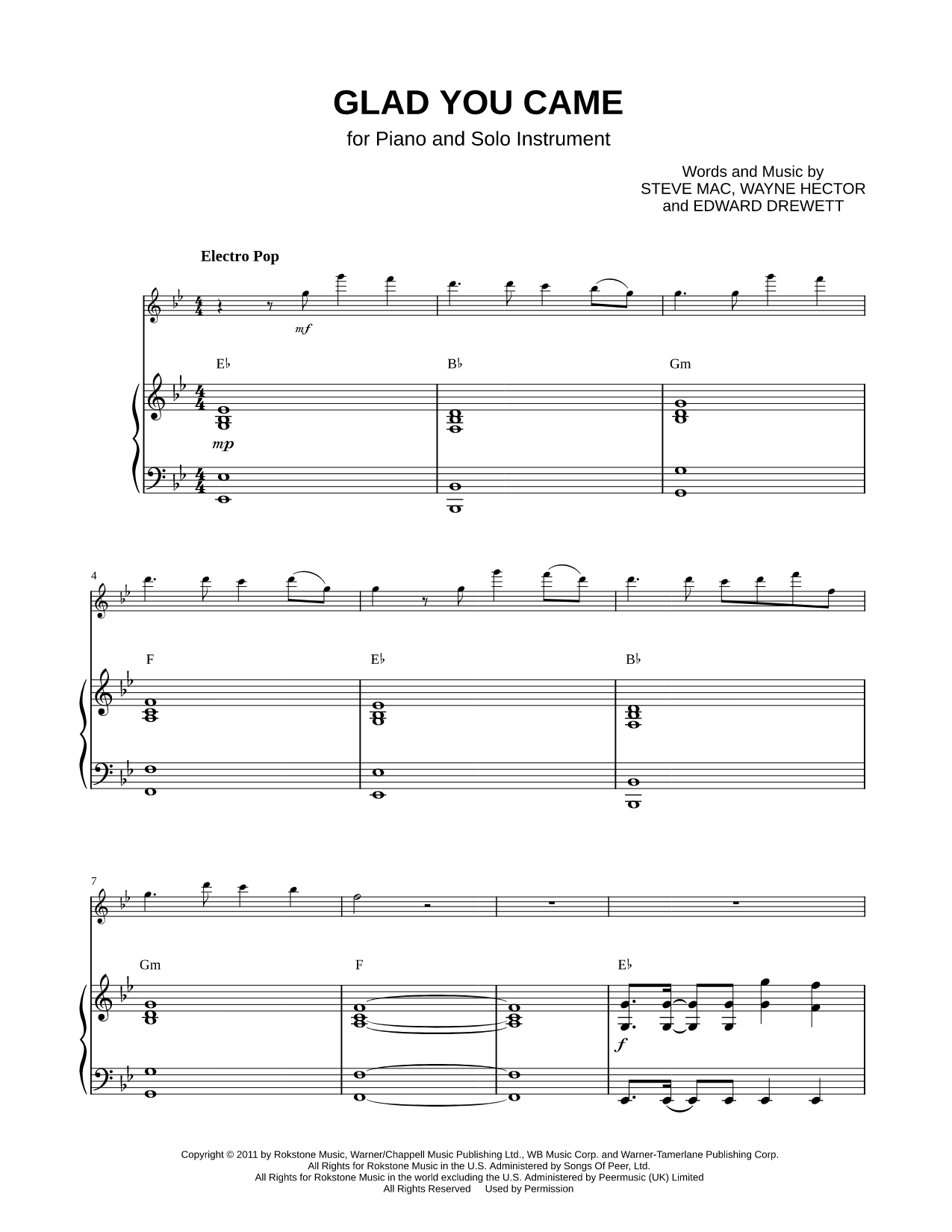Collection: Glad You Came - C Instrument & Piano