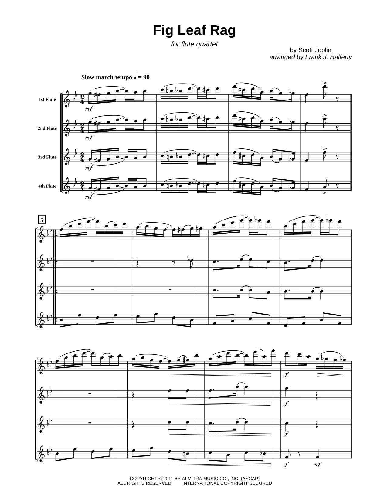 Collection: Fig Leaf Rag - Flute Quartet