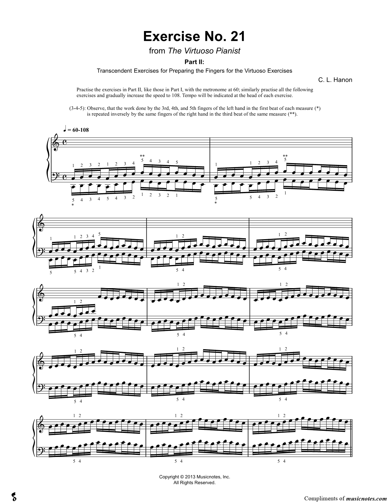 Collection: Hanon's "The Virtuoso Pianist" Part II, Exercises 21-43
