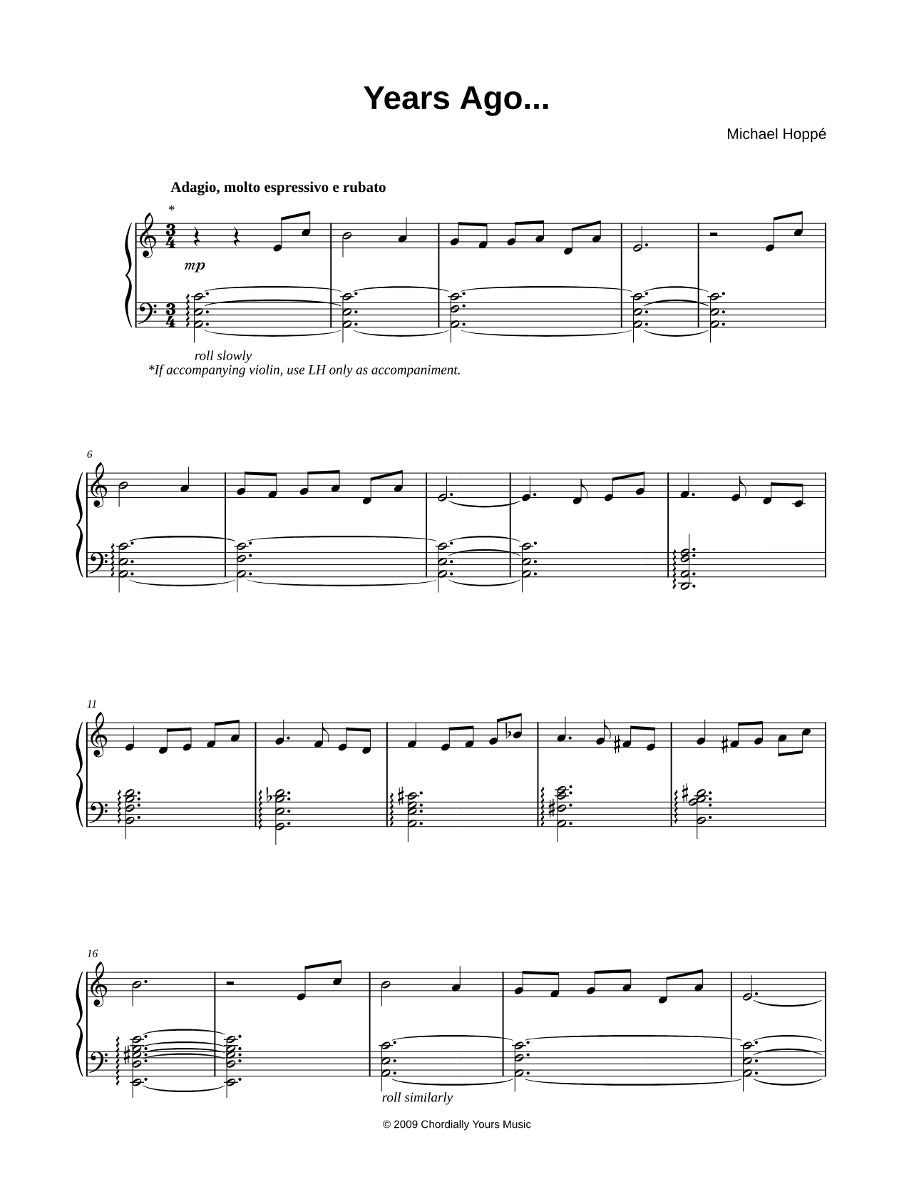 Collection: Years Ago . . . - Violin & Piano