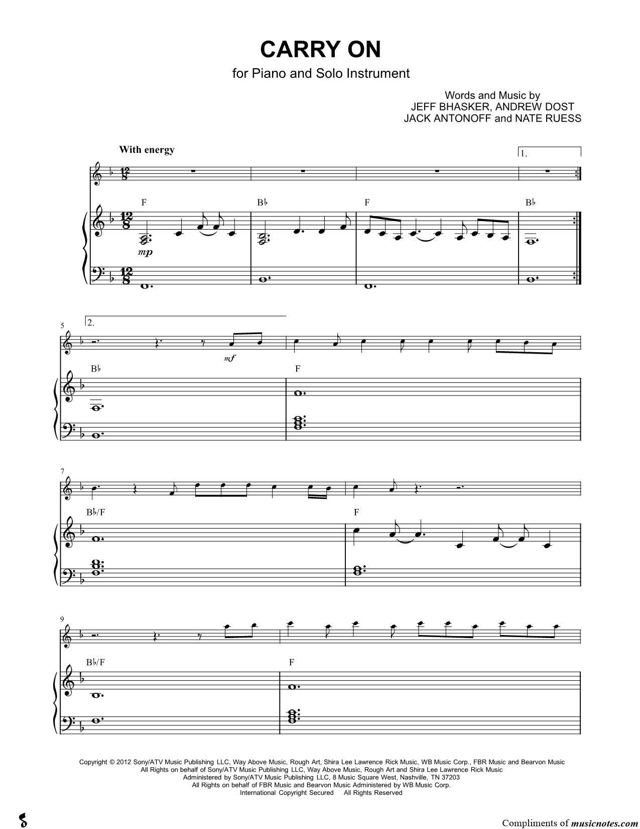 Collection: Carry On - Eb Instrument & Piano