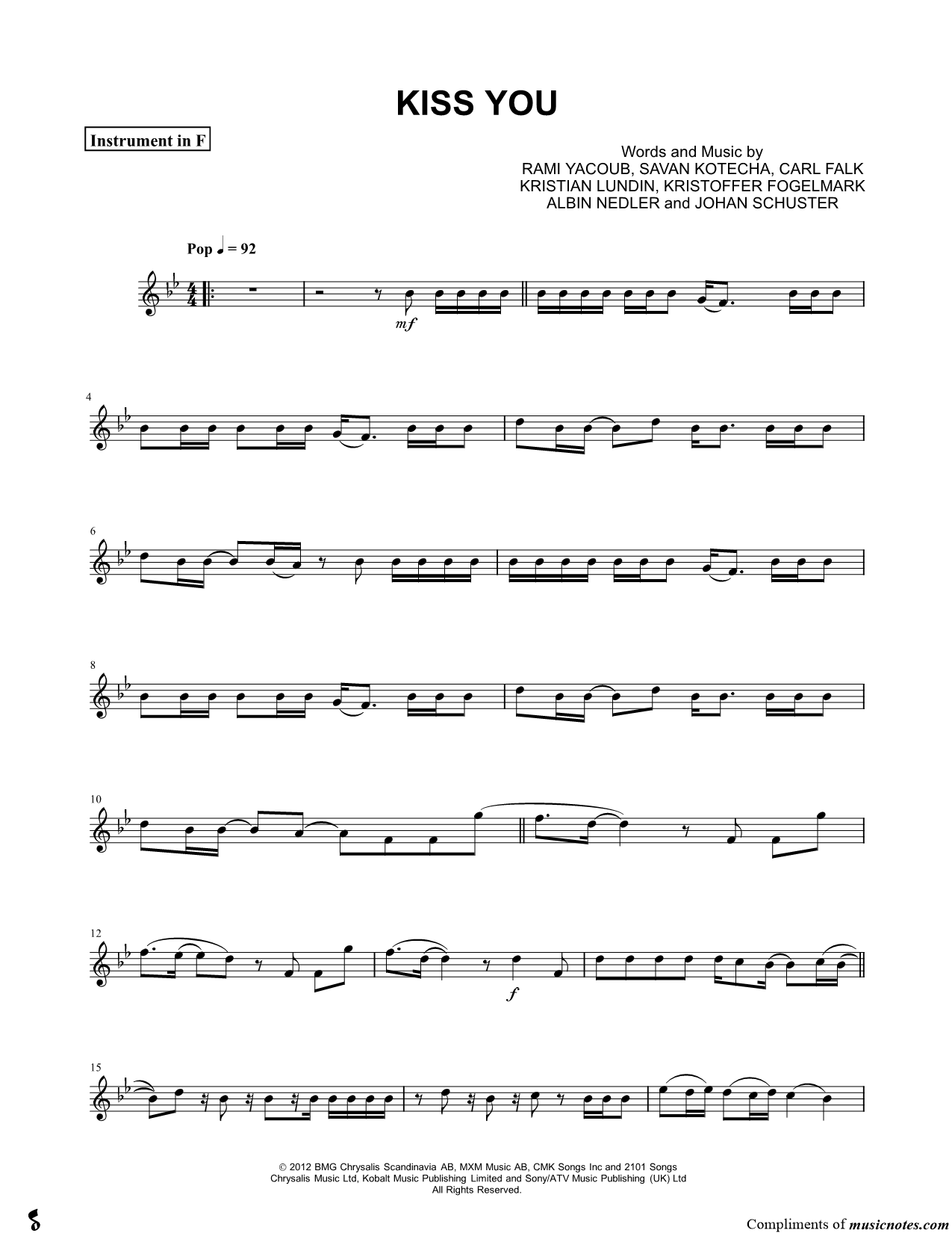 Collection: Kiss You - F Instrument & Piano