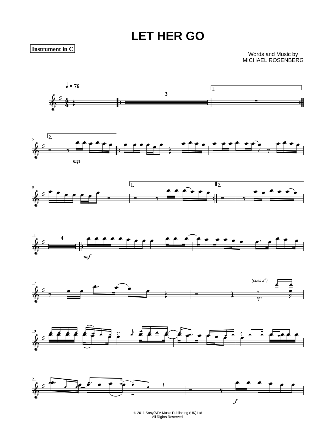 Collection: Let Her Go - C Instrument & Piano