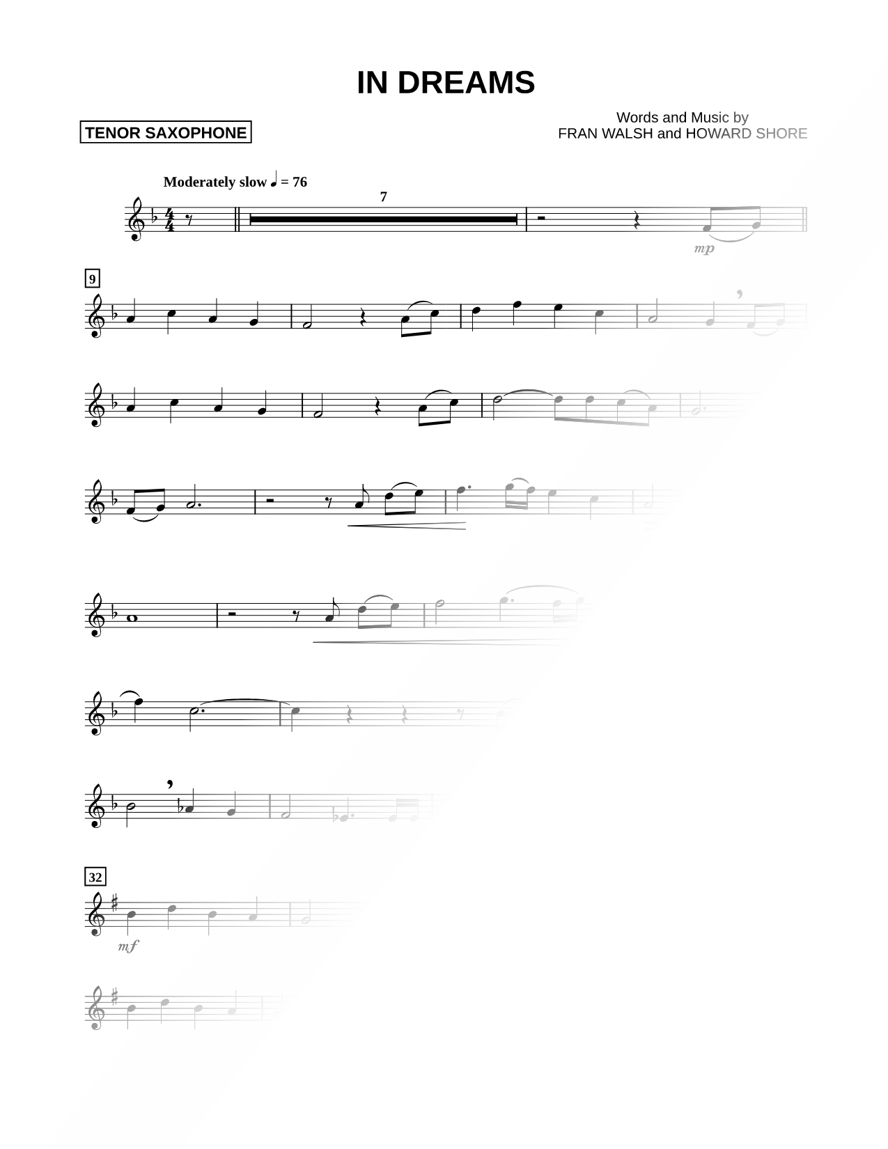 Collection: In Dreams - Tenor Saxophone & Piano