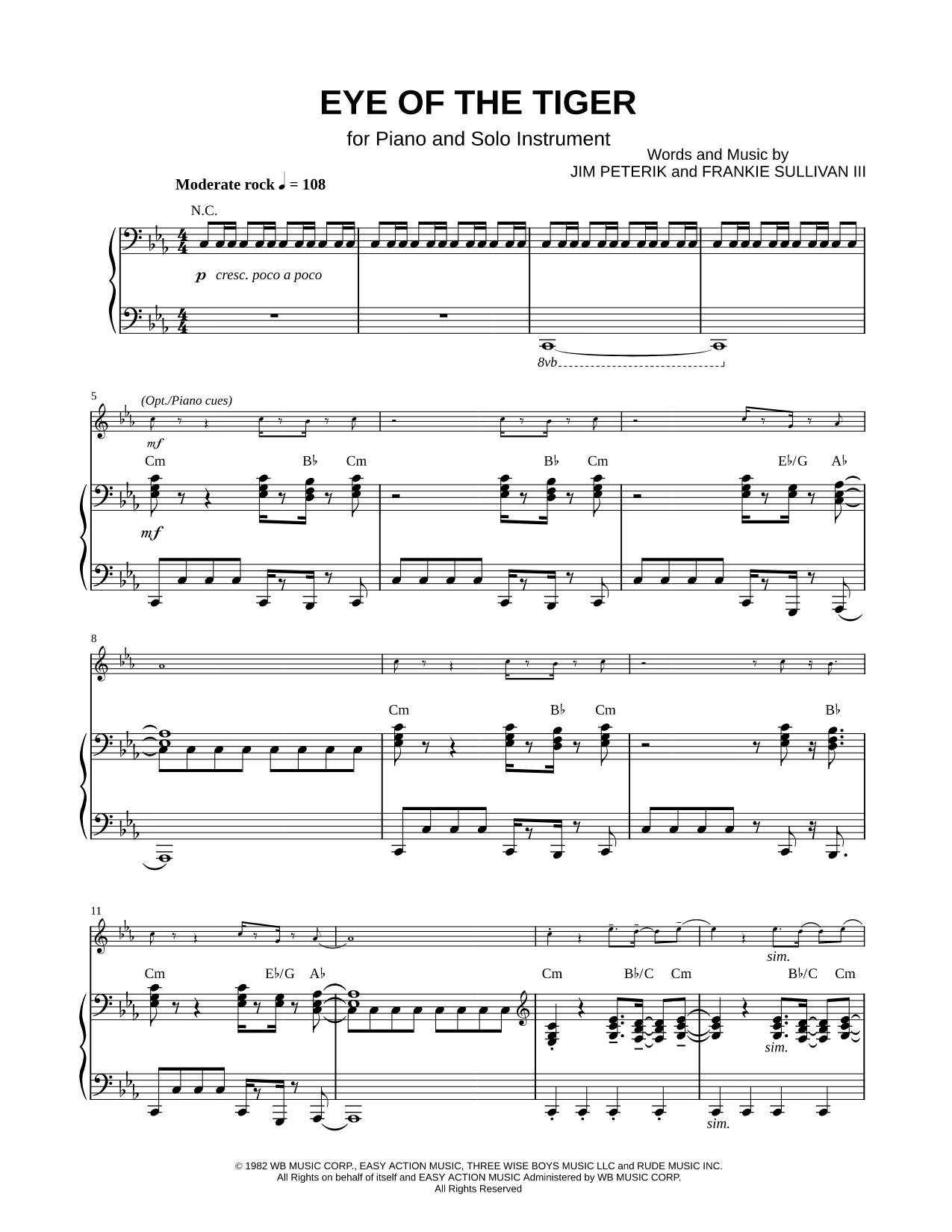 Collection: Eye of the Tiger - Bb Instrument & Piano