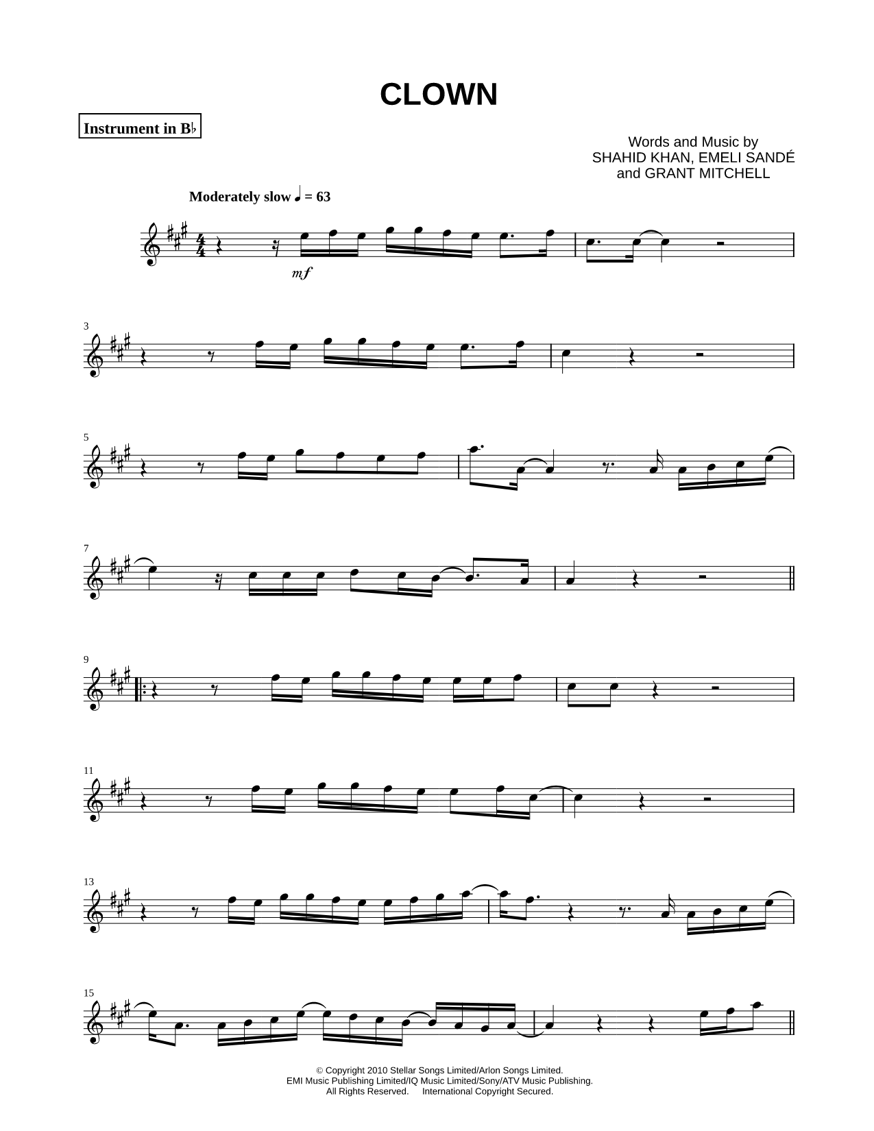 Collection: Clown - Bb Instrument & Piano