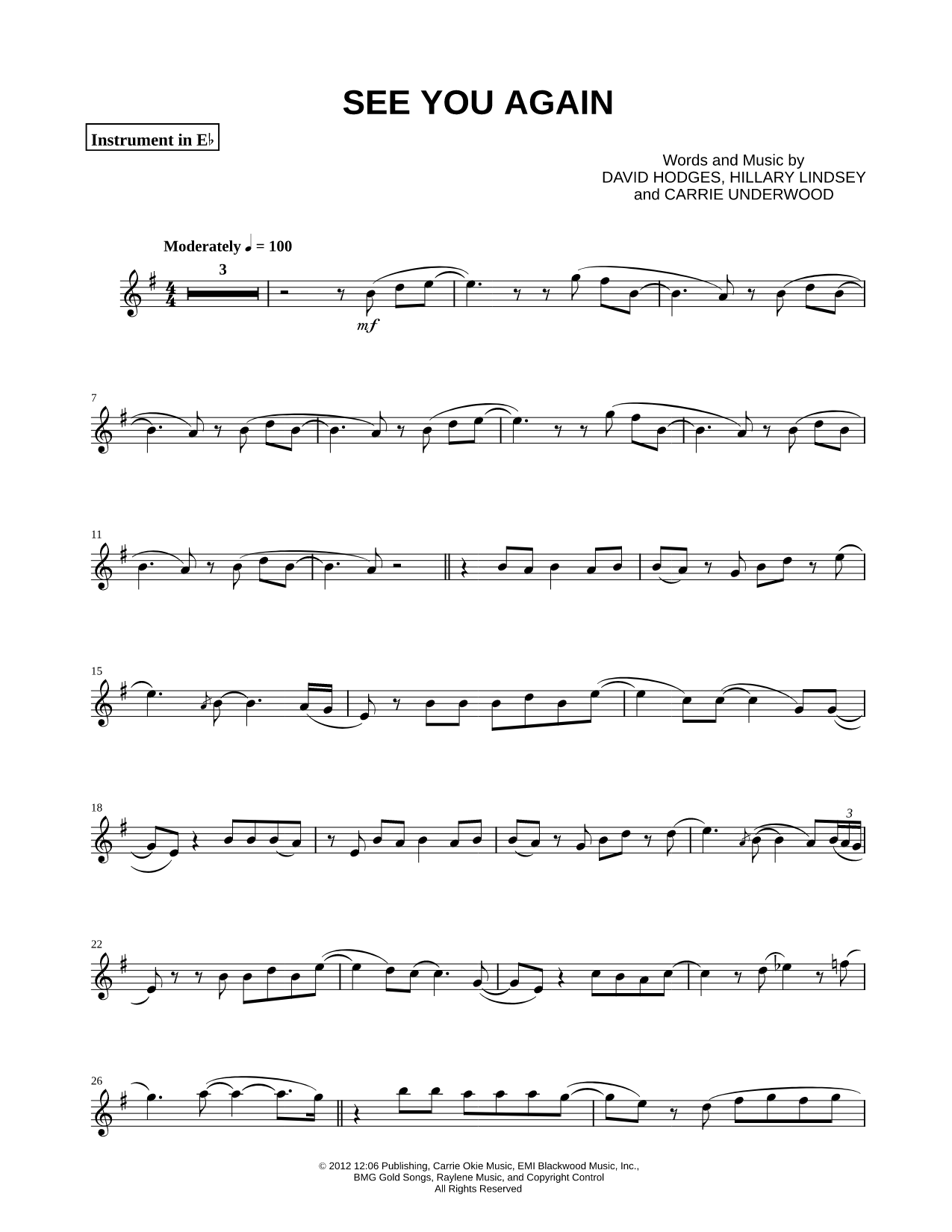 Collection: See You Again - Eb Instrument & Piano Accompaniment