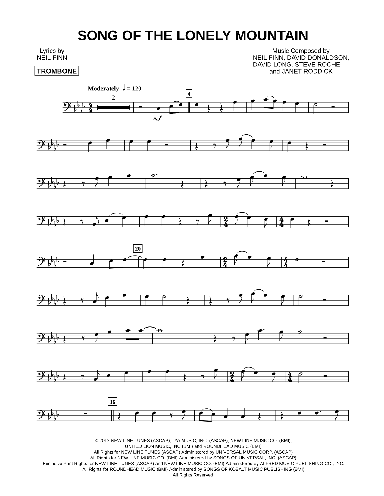 Collection: Song of the Lonely Mountain - Trombone & Piano