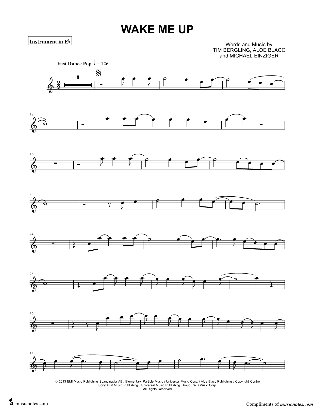 Collection: Wake Me Up - Eb Instrument & Piano