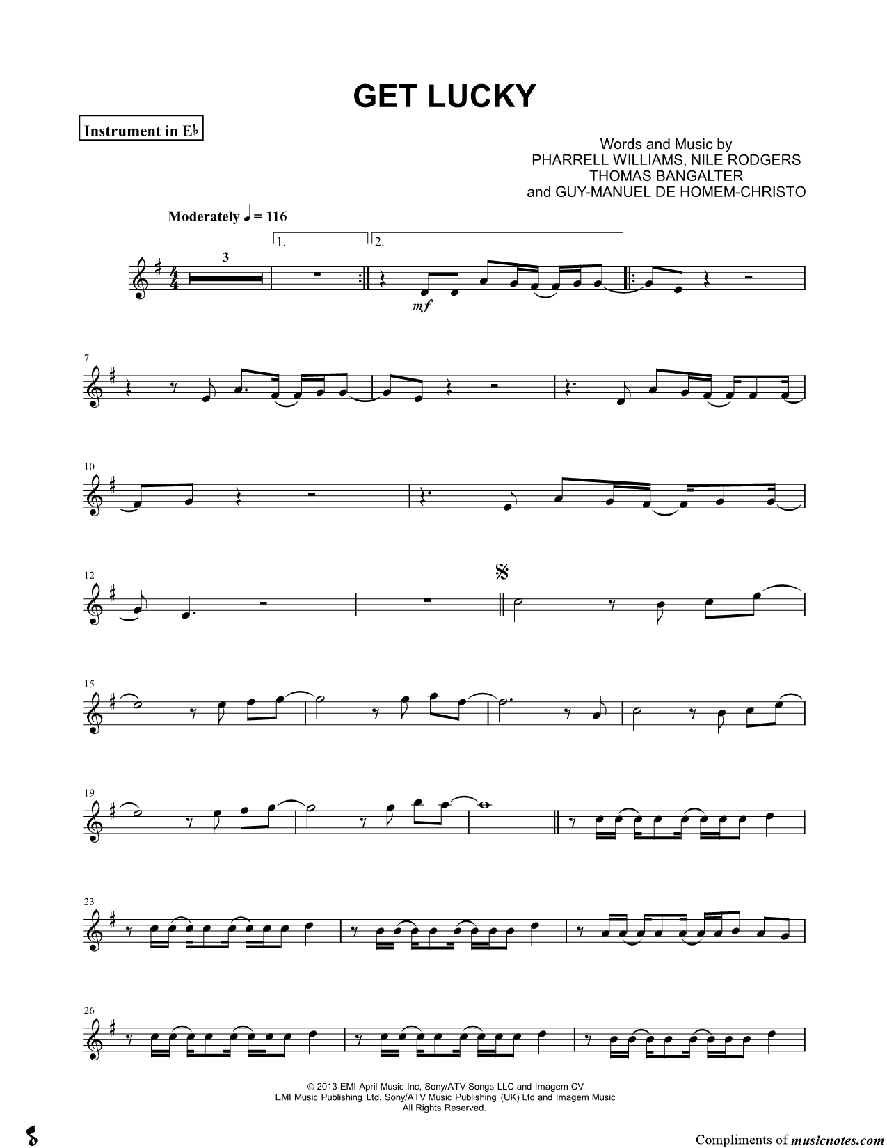 Collection: Get Lucky - Eb Instrument & Piano