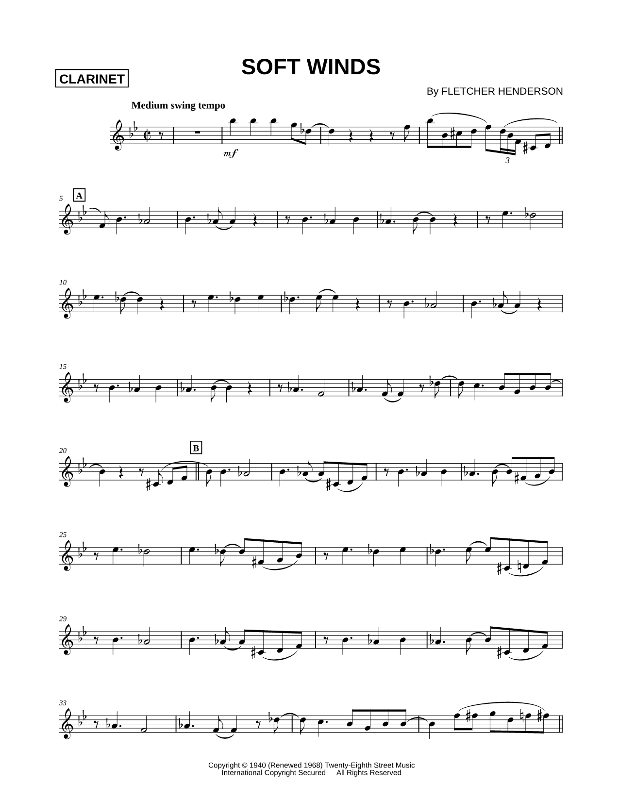 Collection: Soft Winds - Clarinet & Piano Accompaniment