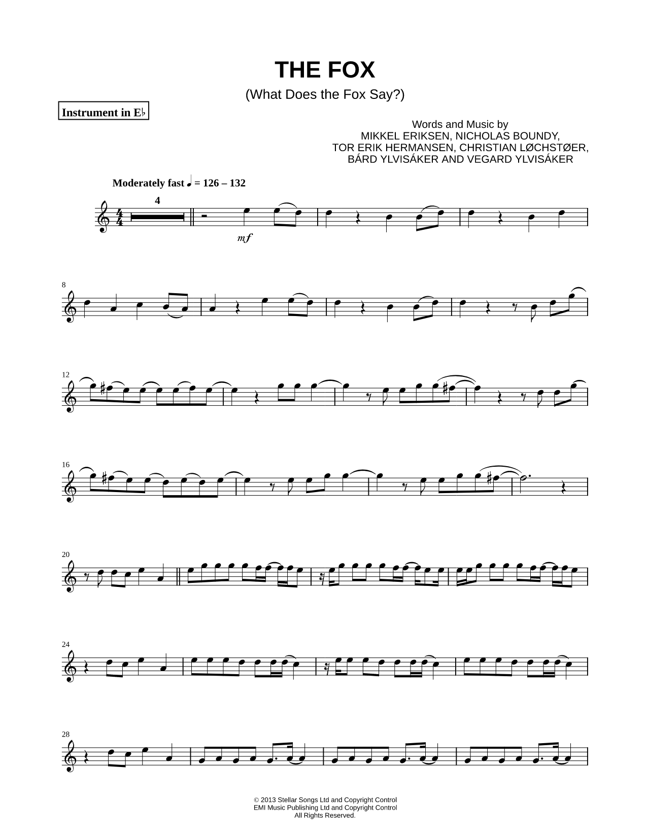 Collection: The Fox (What Does the Fox Say?) - Eb Instrument & Piano