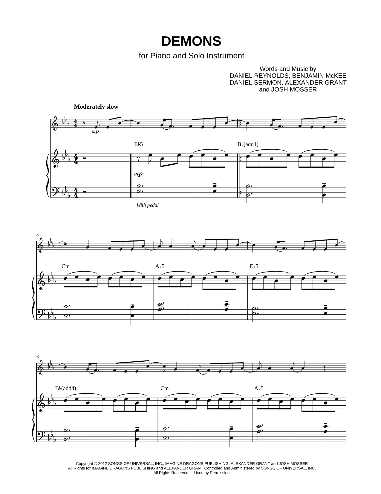 Collection: Demons - Eb Instrument & Piano