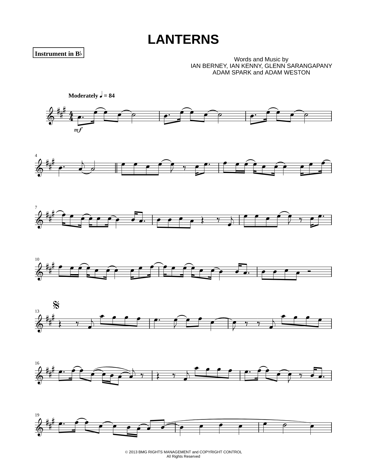 Collection: Lanterns- Bb Instrument & Piano