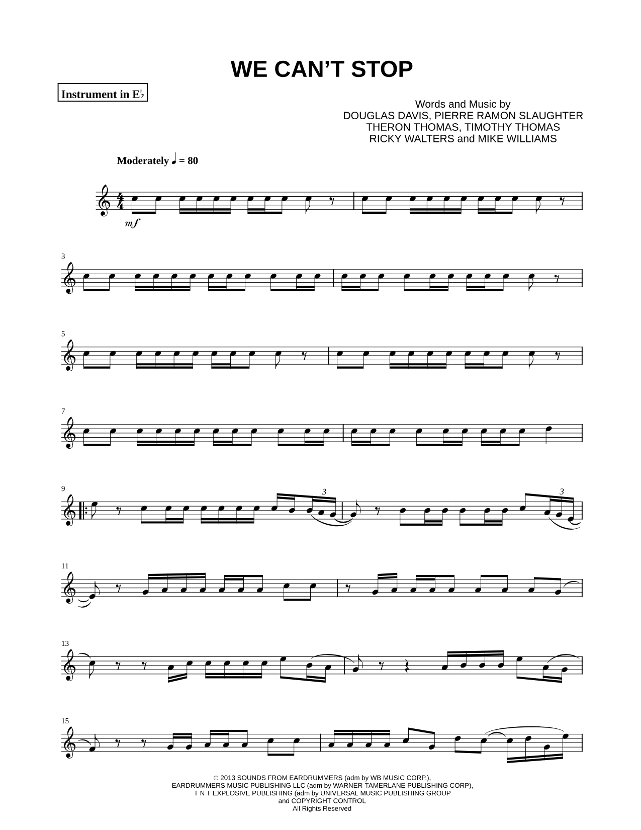 Collection: We Can't Stop - Eb Instrument & Piano