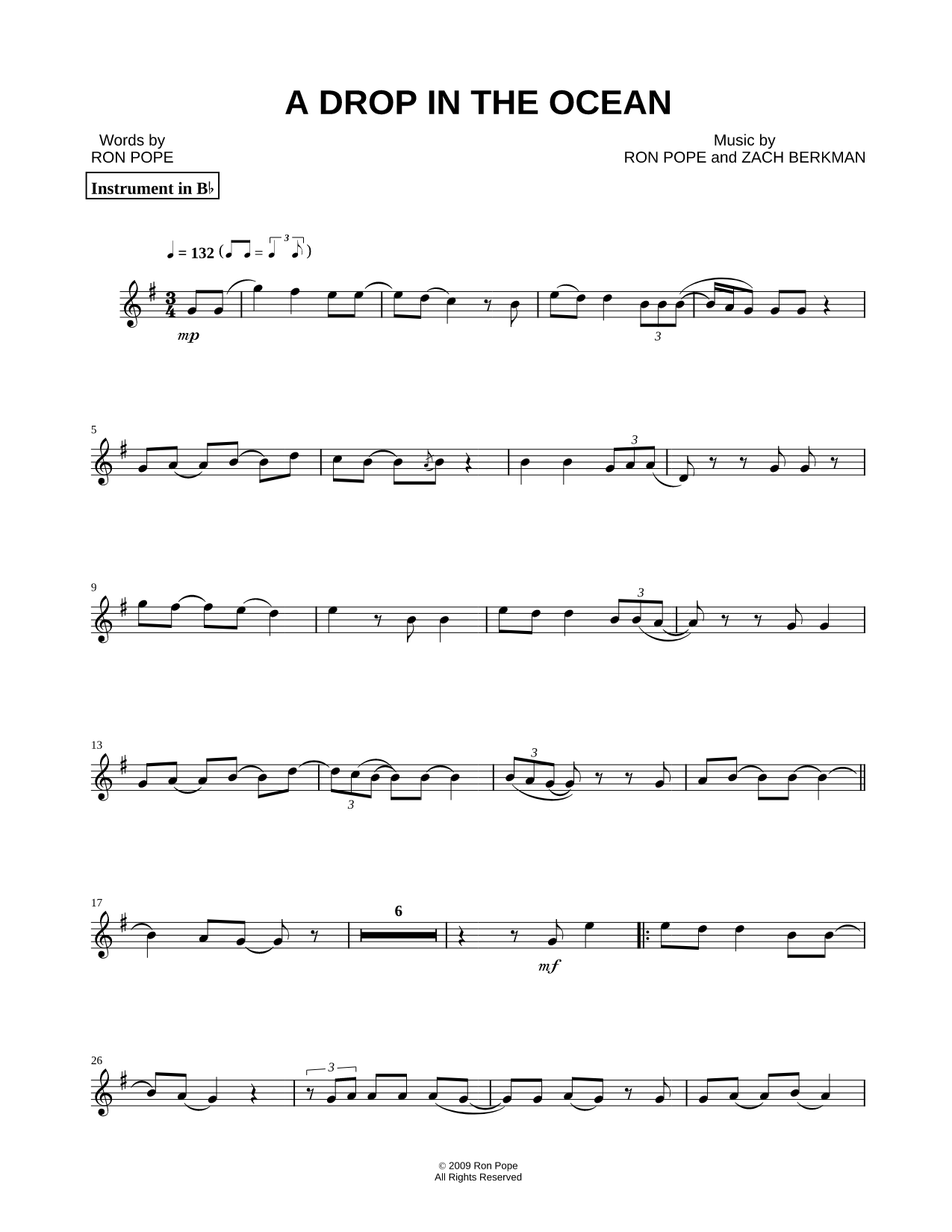 Collection: A Drop In the Ocean - Bb Instrument & Piano
