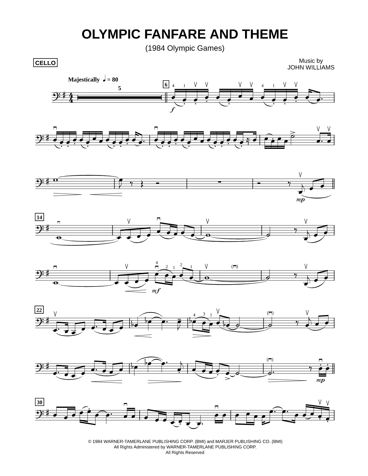 Collection: Olympic Fanfare and Theme - Cello & Piano