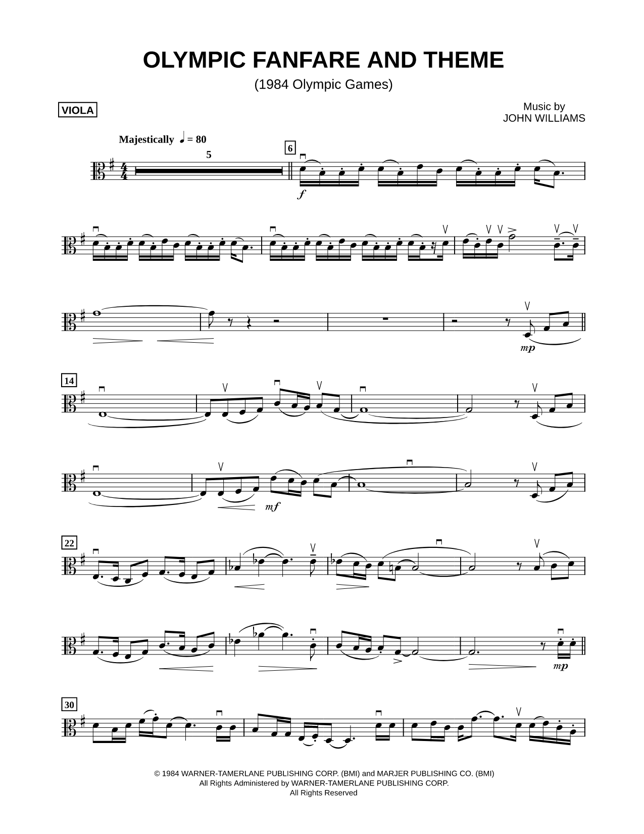Collection: Olympic Fanfare and Theme - Viola & Piano