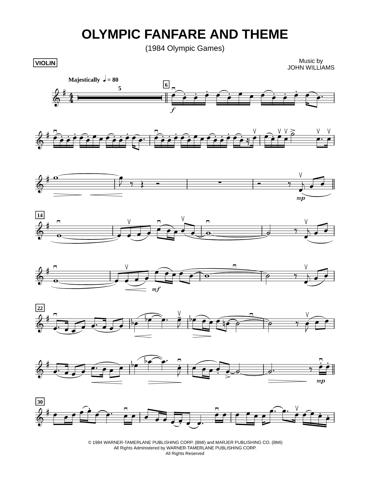 Collection: Olympic Fanfare and Theme - Violin & Piano