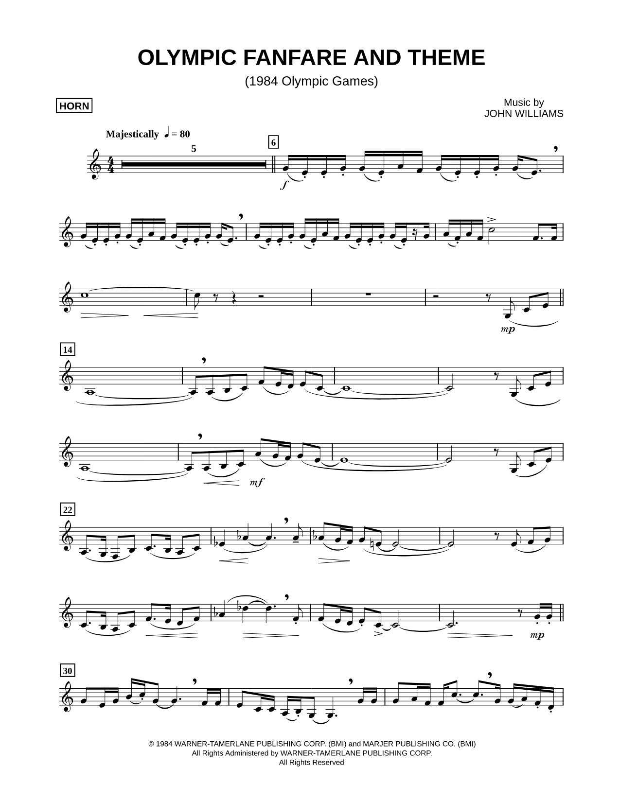 Collection: Olympic Fanfare and Theme - Horn & Piano