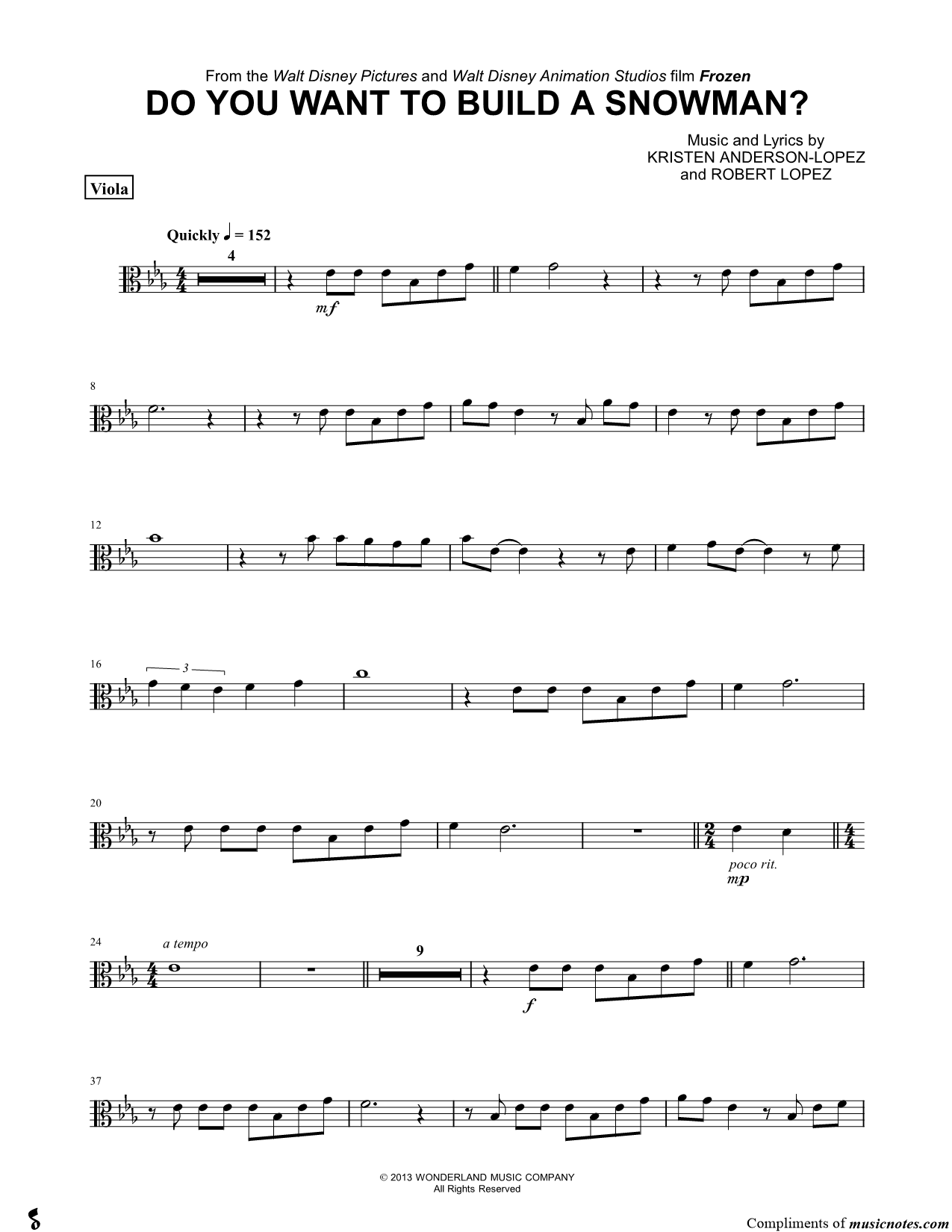 Collection: Do You Want to Build a Snowman? - Viola & Piano
