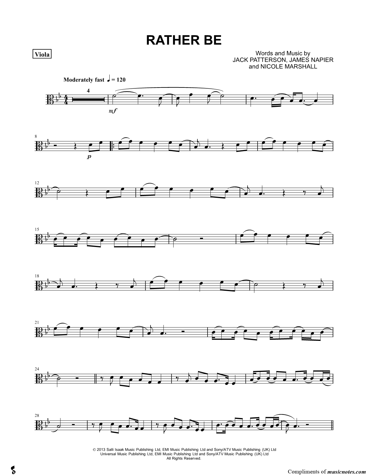 Collection: Rather Be - Viola & Piano