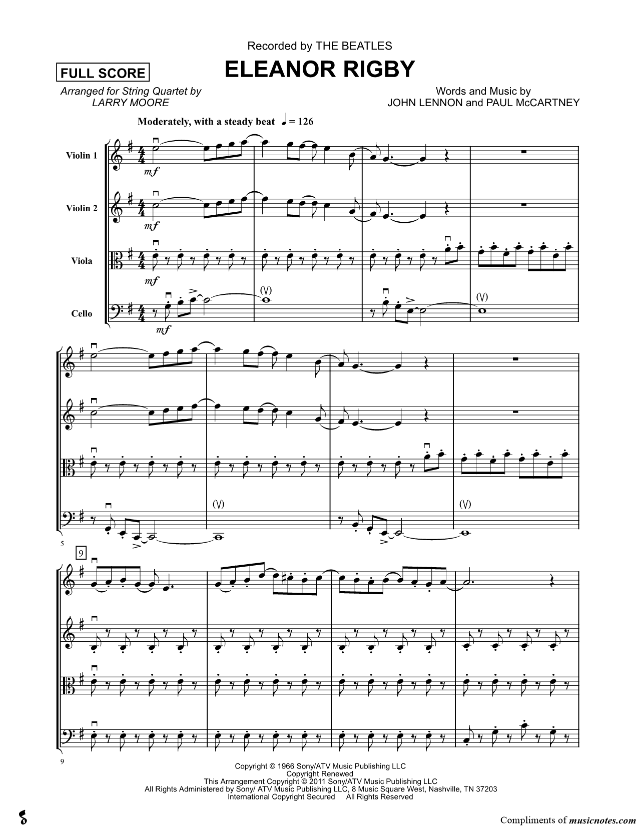 Collection: Eleanor Rigby - String Quartet