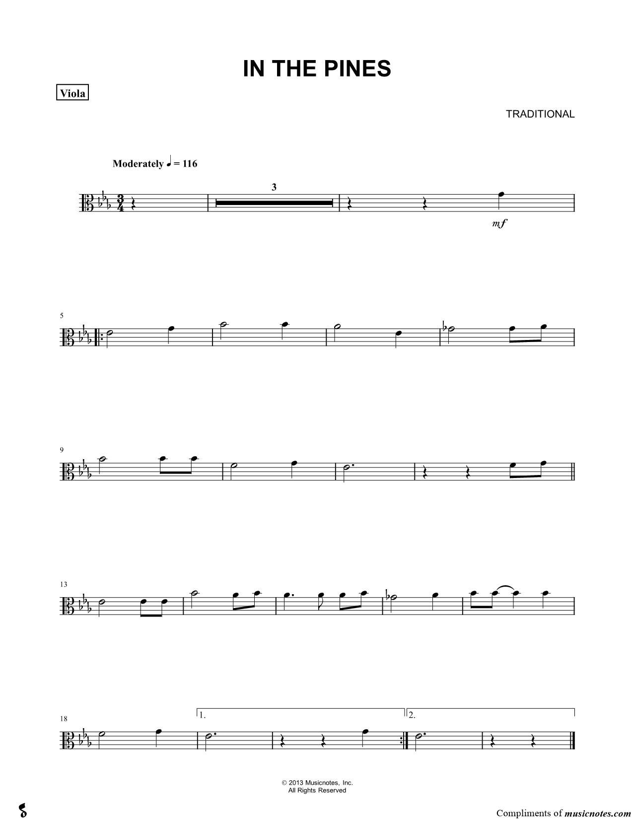 Collection: In The Pines - Viola & Piano