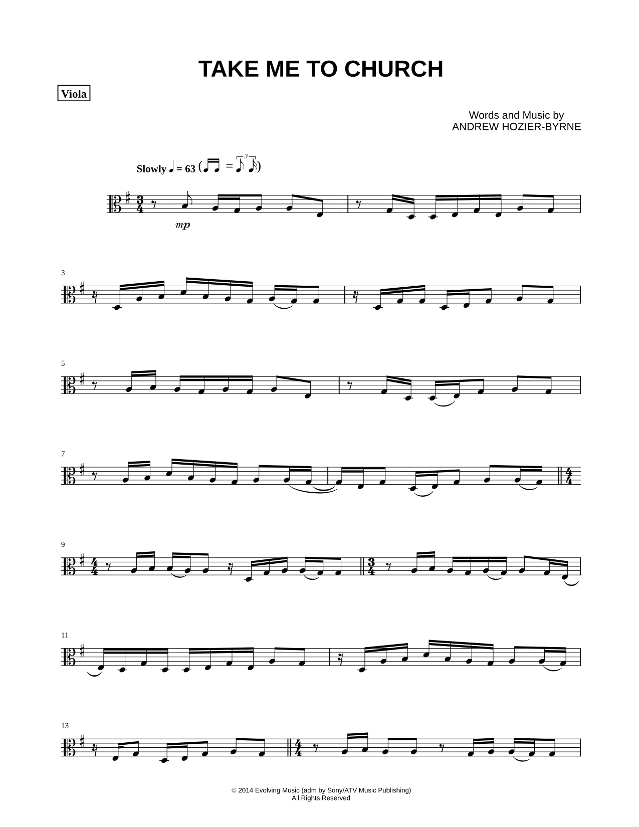 Collection: Take Me to Church - Viola & Piano