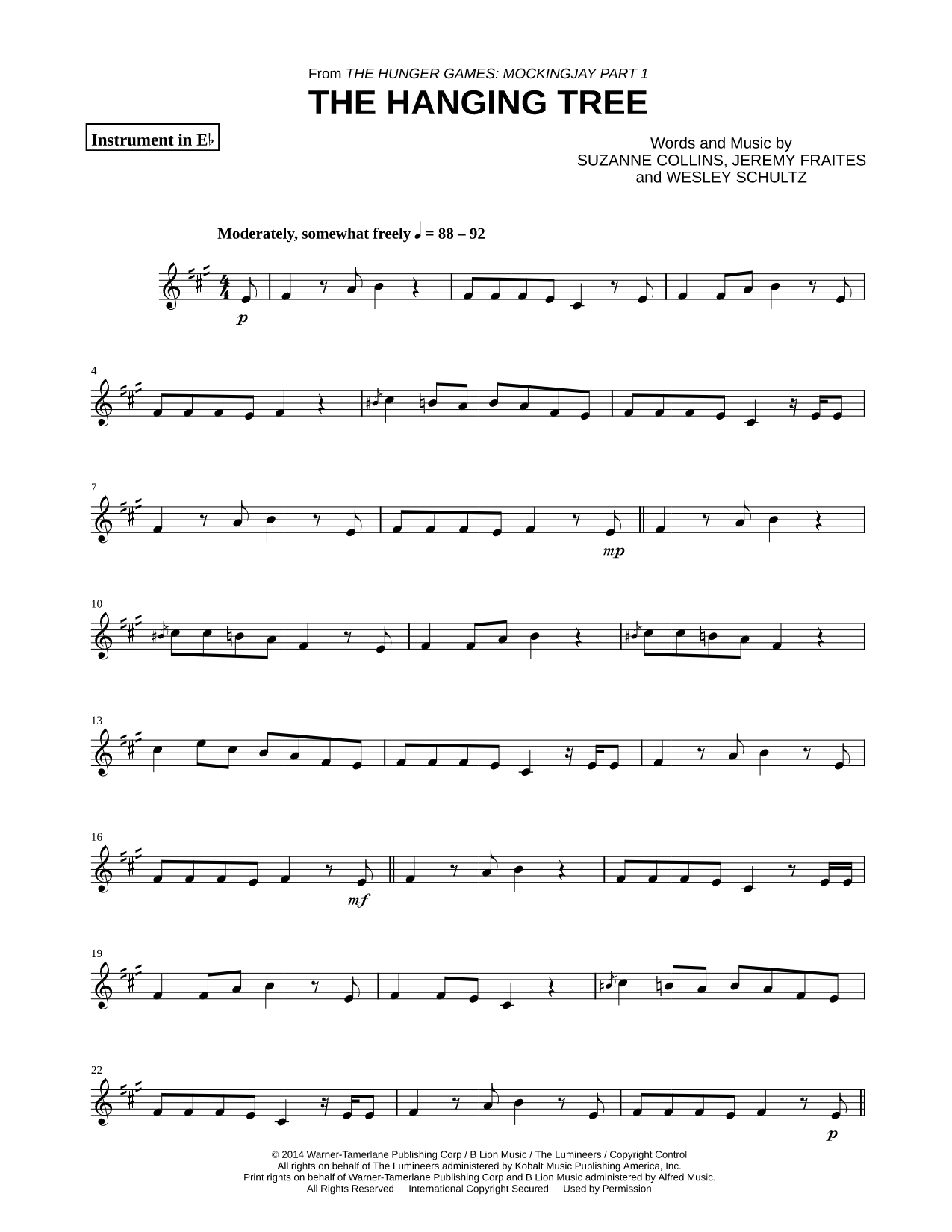 Collection: The Hanging Tree - Eb Instrument & Piano