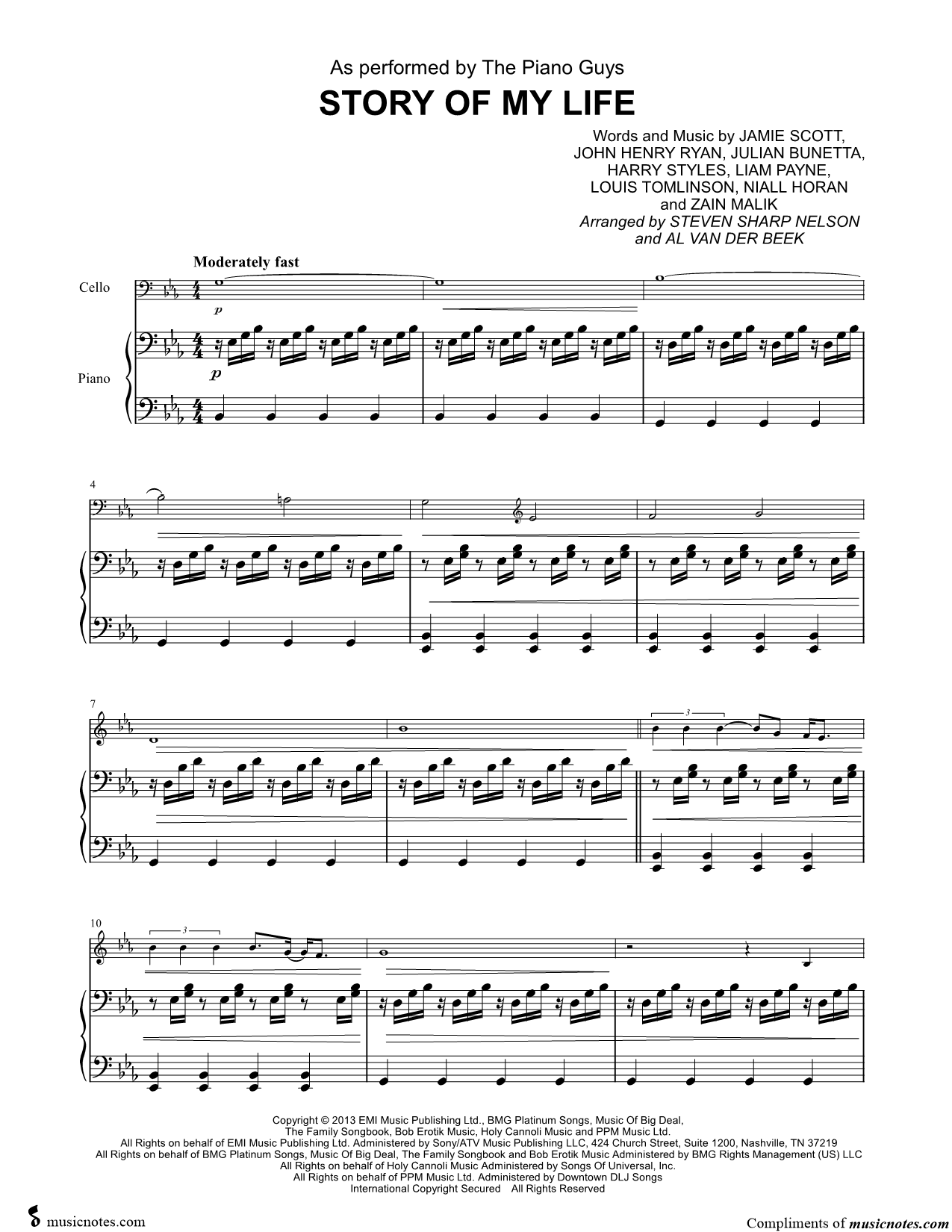 Collection: Story of My Life - Cello & Piano