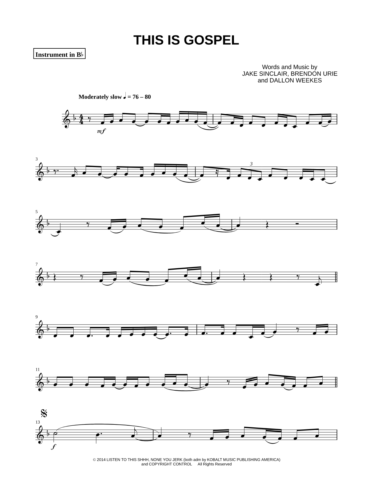Collection: This Is Gospel - Bb Instrument & Piano