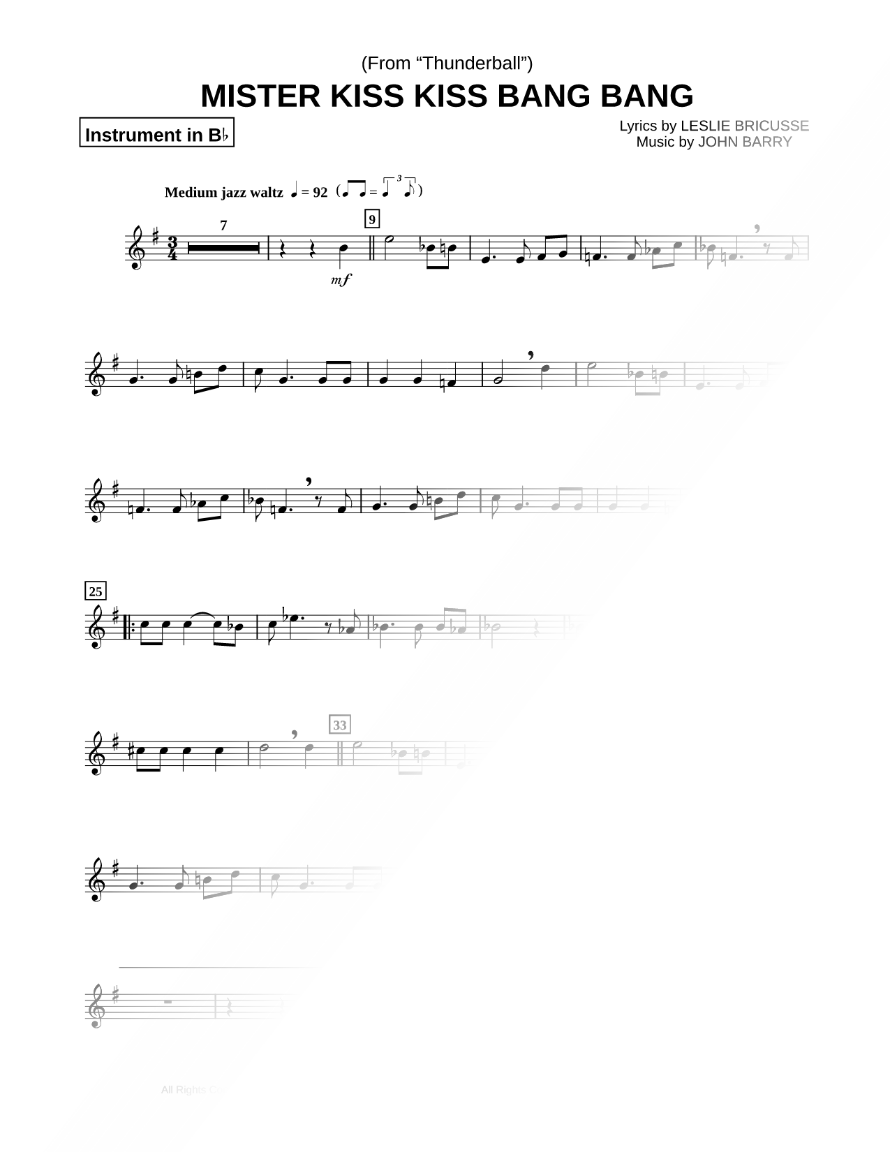 Collection: Mister Kiss Kiss Bang Bang - Bb Instrument & Piano