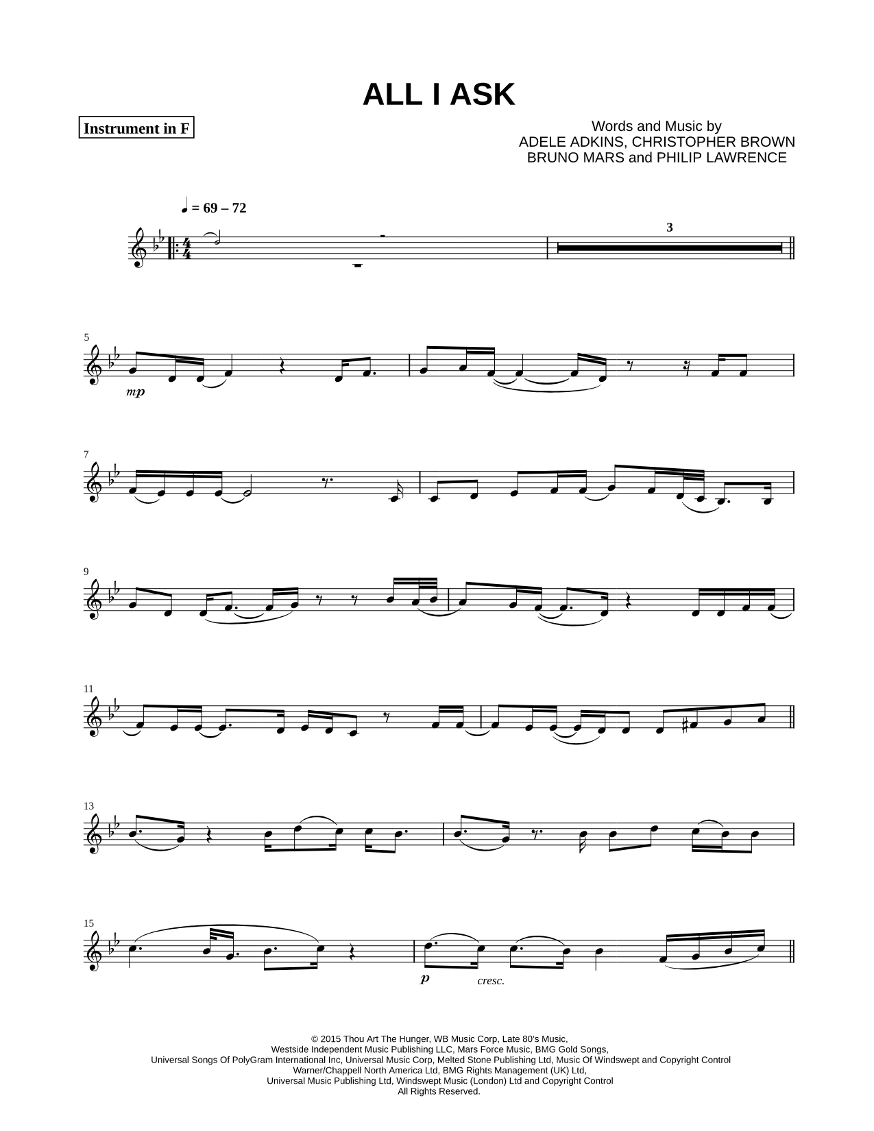 Collection: All I Ask - F Instrument & Piano