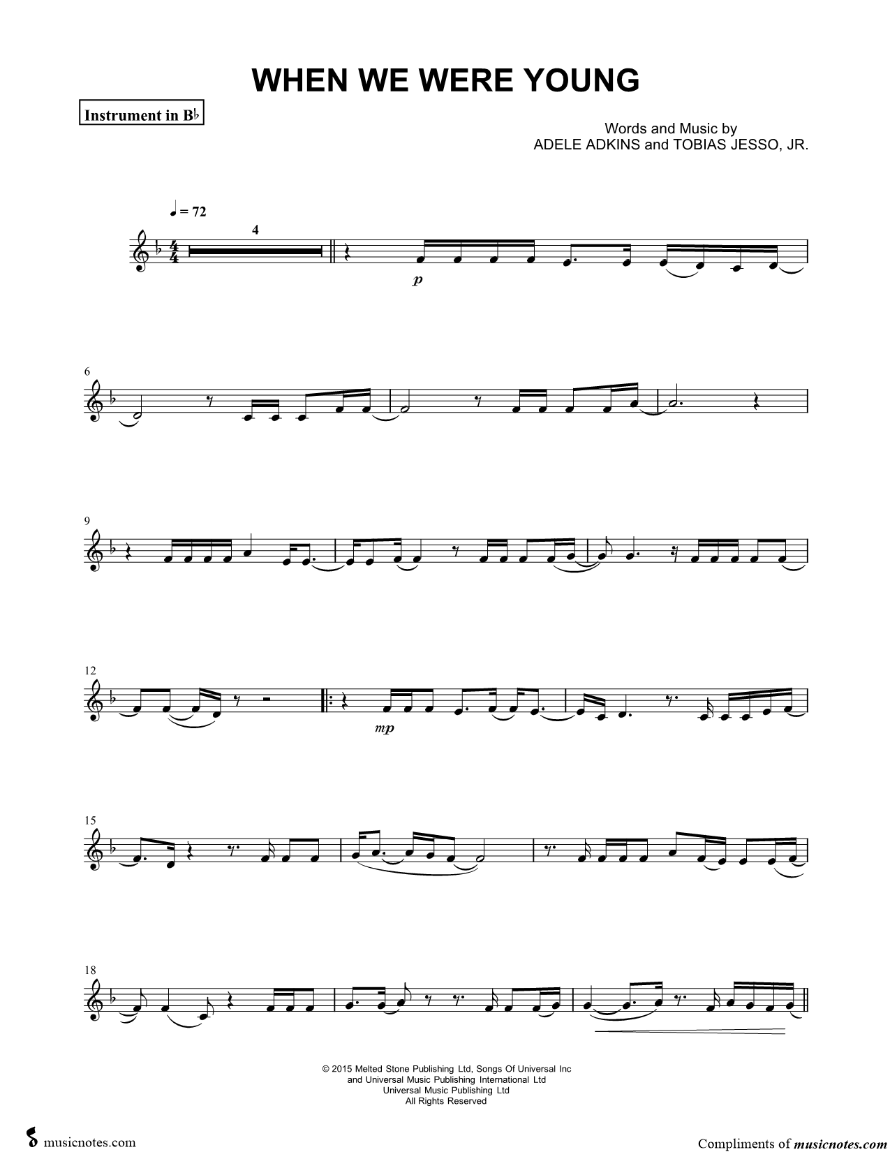 Collection: When We Were Young - Bb Instrument & Piano