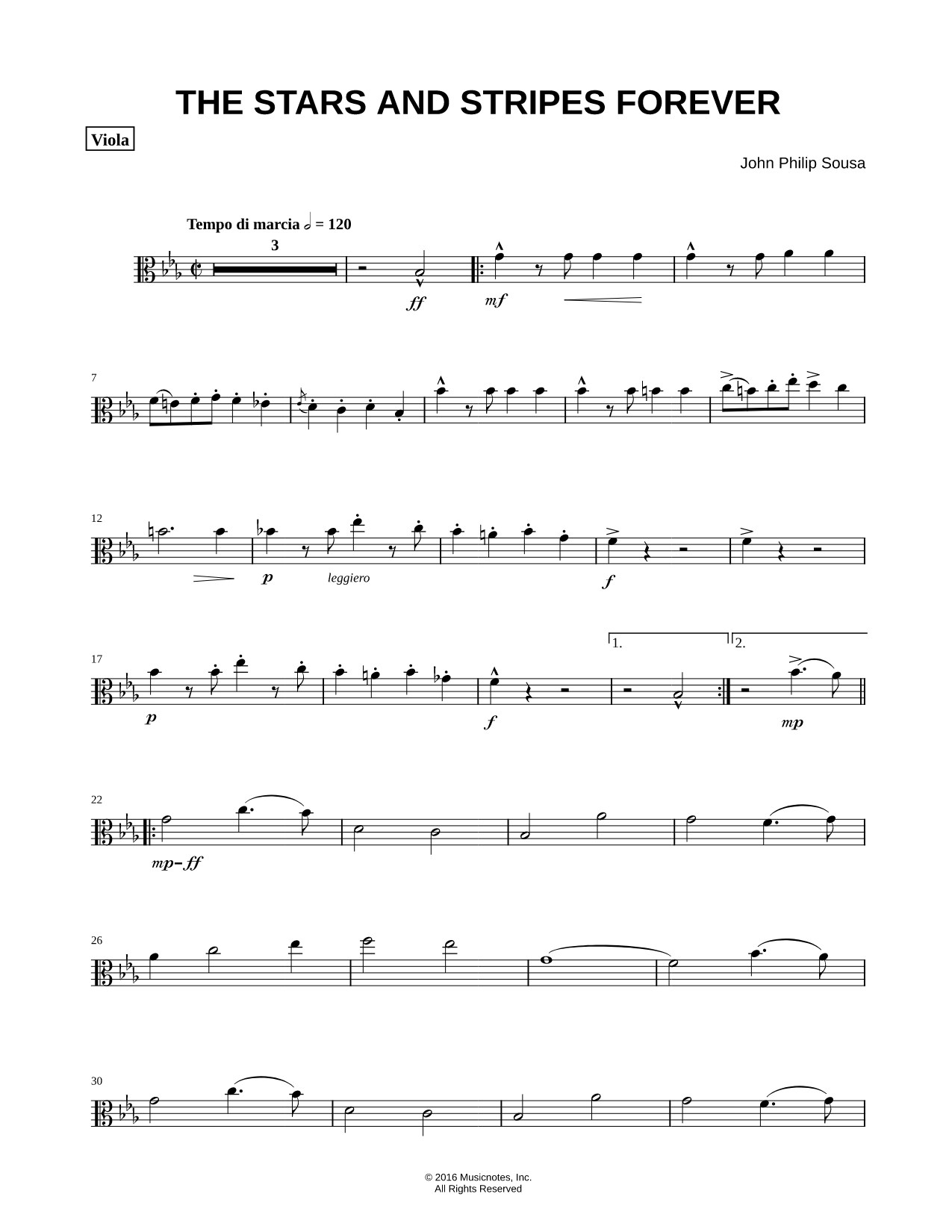 Collection: The Stars and Stripes Forever [Complete] - Viola & Piano