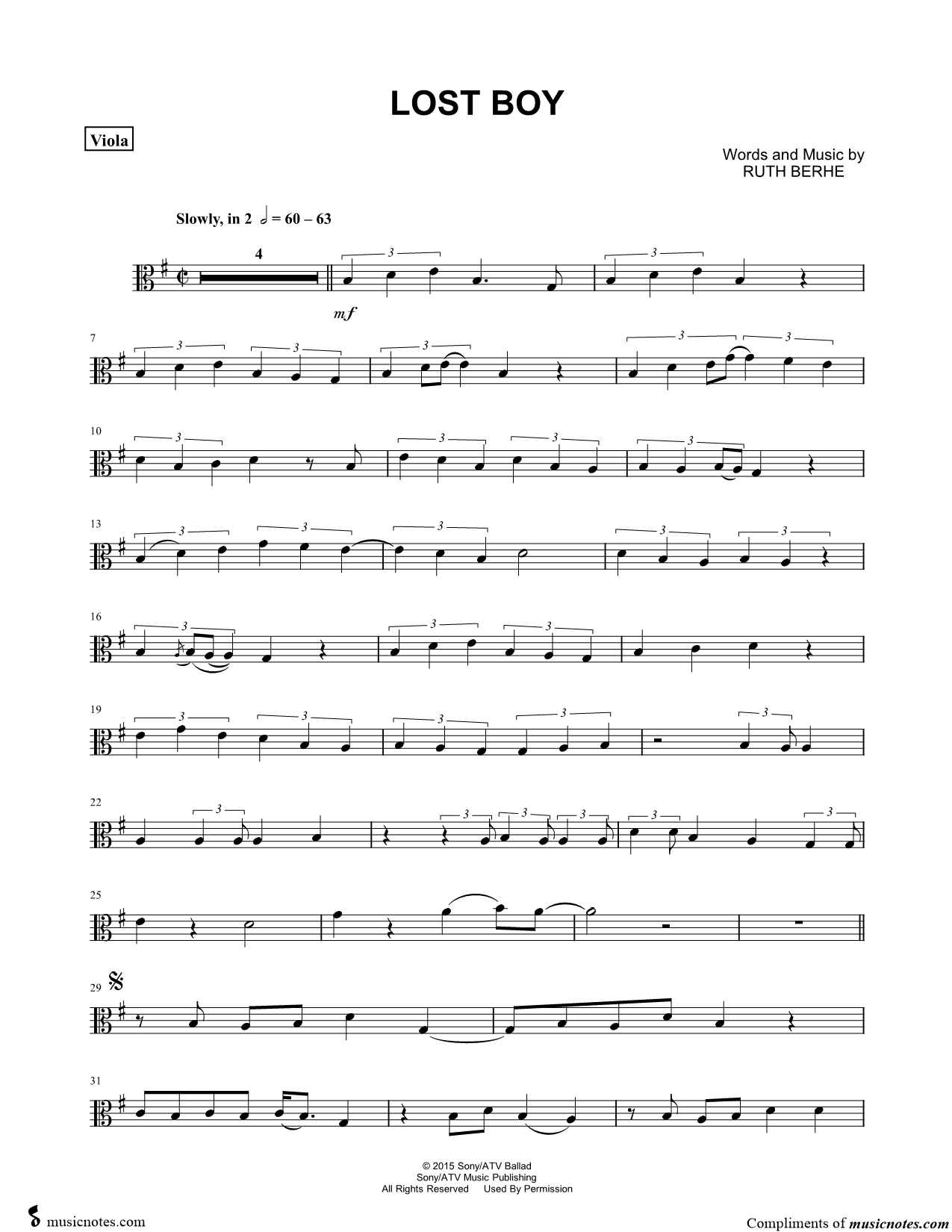 Collection: Lost Boy - Viola & Piano