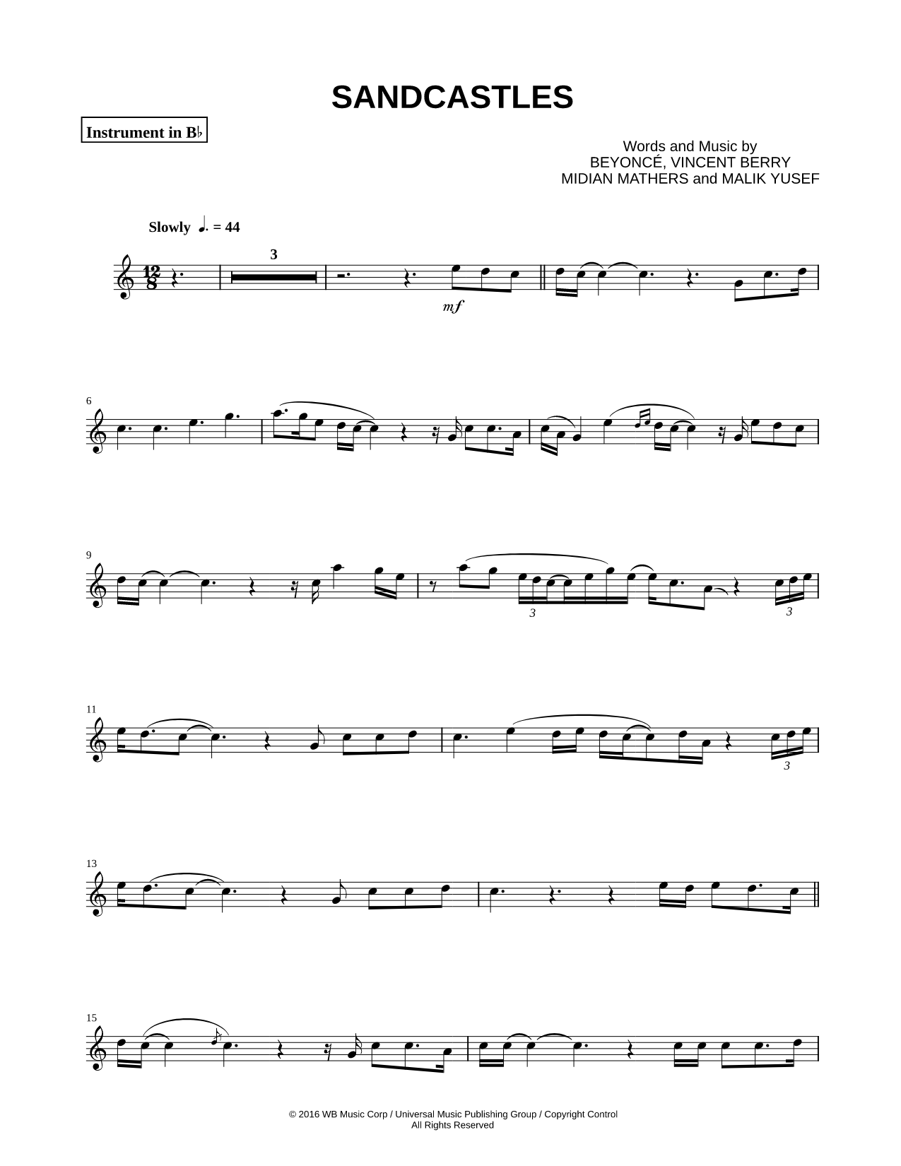 Collection: Sandcastles - Bb Instrument & Piano